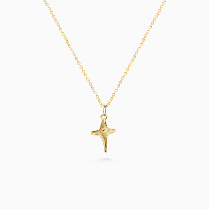 Folded Cross Charm | Gold