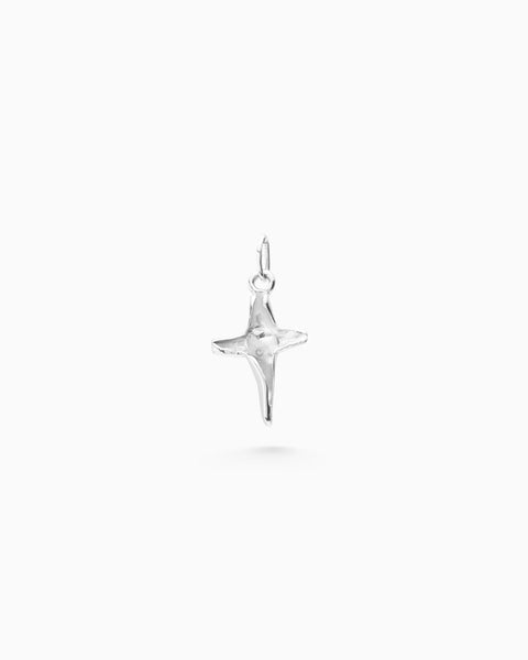 Folded Cross Charm | Silver