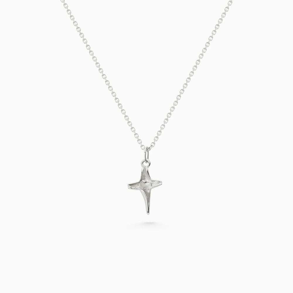 Folded Cross Charm | Silver