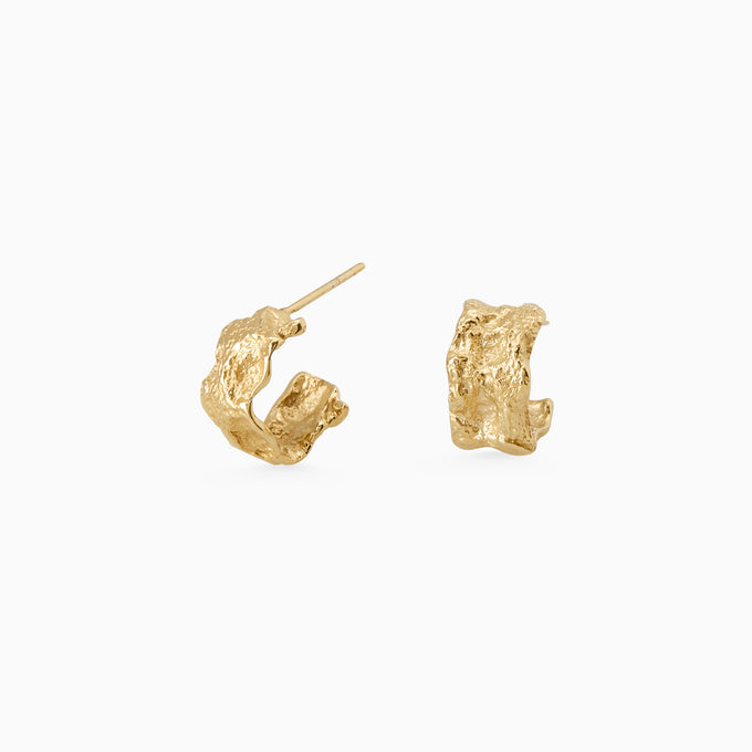 Linen Hoops | Gold