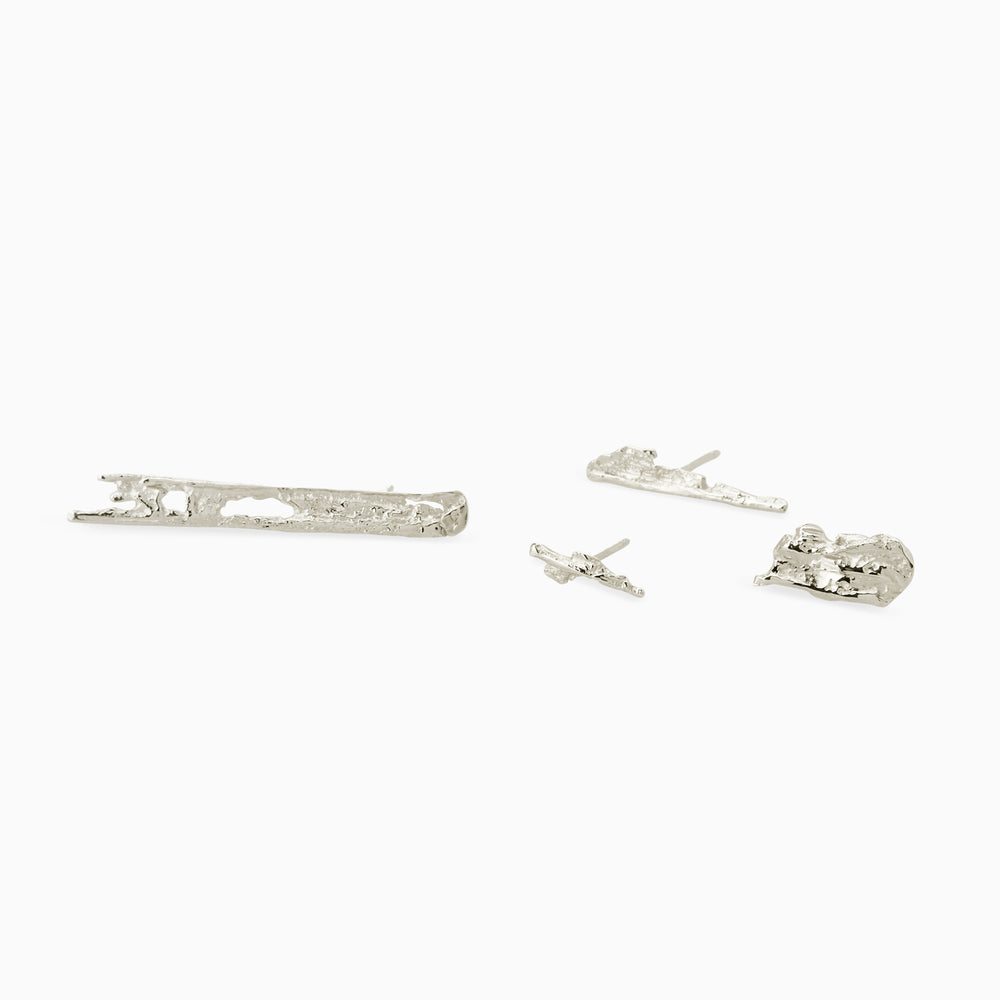 Linen Ear Pin 1.0 | Silver