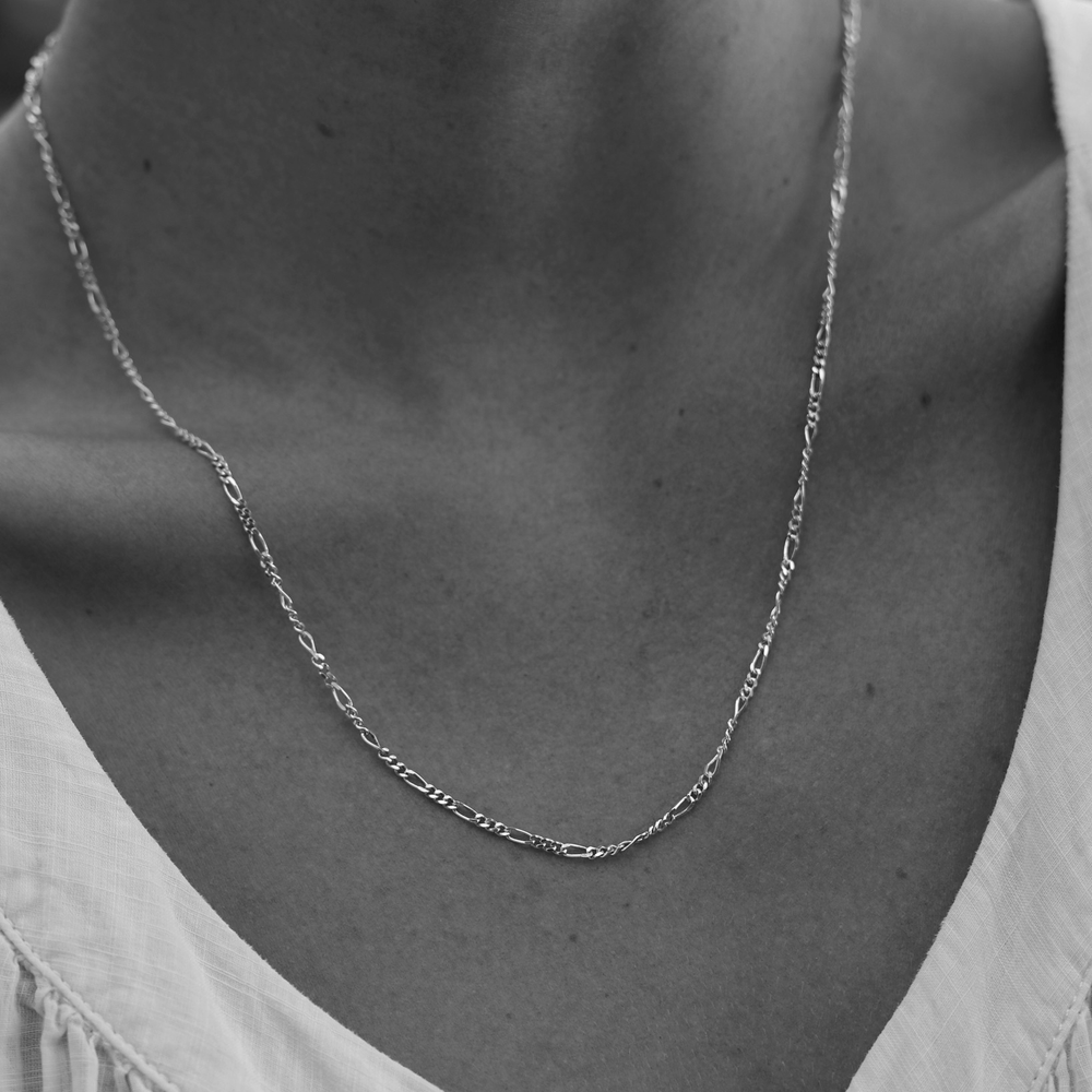 Figaro Chain Necklace | Silver