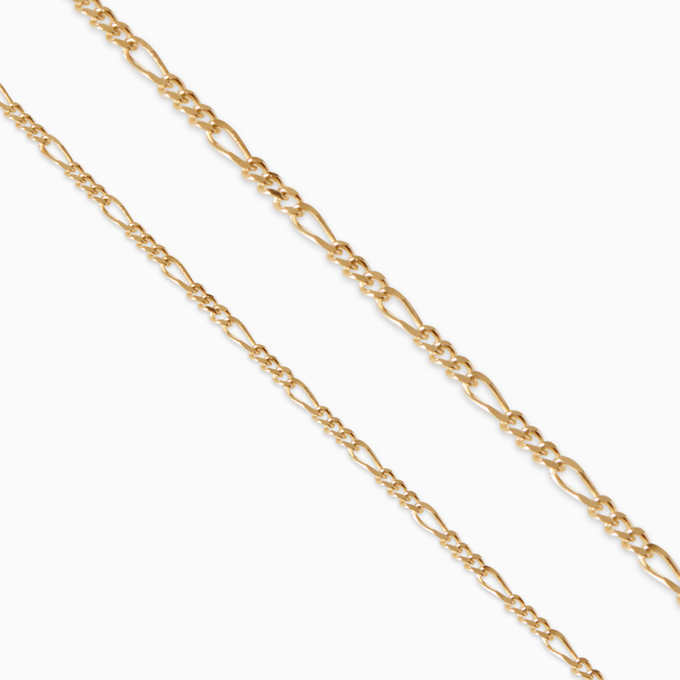 Figaro Chain Bracelet | Yellow Gold