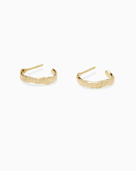 Ridge Hoops | Yellow Gold