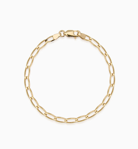 Fine Ribbon Link Bracelet | Yellow Gold