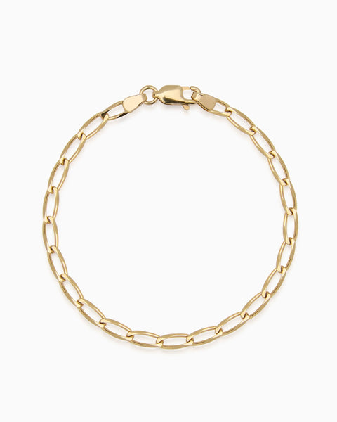 Fine Ribbon Link Bracelet | Yellow Gold