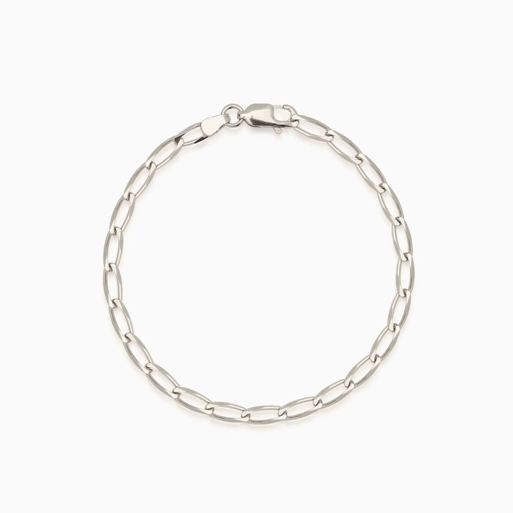 Fine Ribbon Link Bracelet | Silver