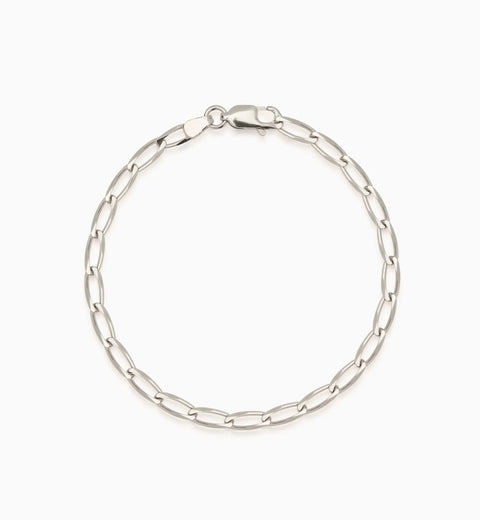 Fine Ribbon Link Bracelet | Silver