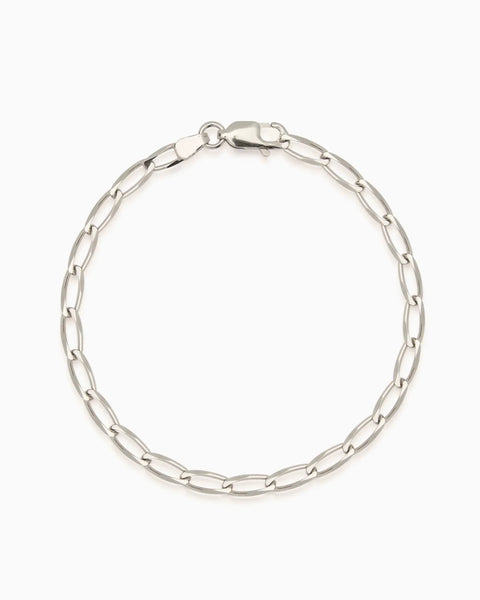 Fine Ribbon Link Bracelet | Silver