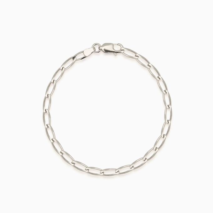 Fine Ribbon Link Bracelet | Silver