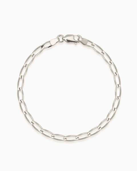 Fine Ribbon Link Bracelet | Silver