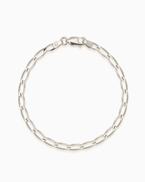 Fine Ribbon Link Bracelet | Silver