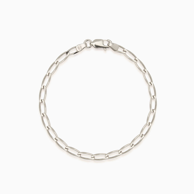 Fine Ribbon Link Bracelet | Silver