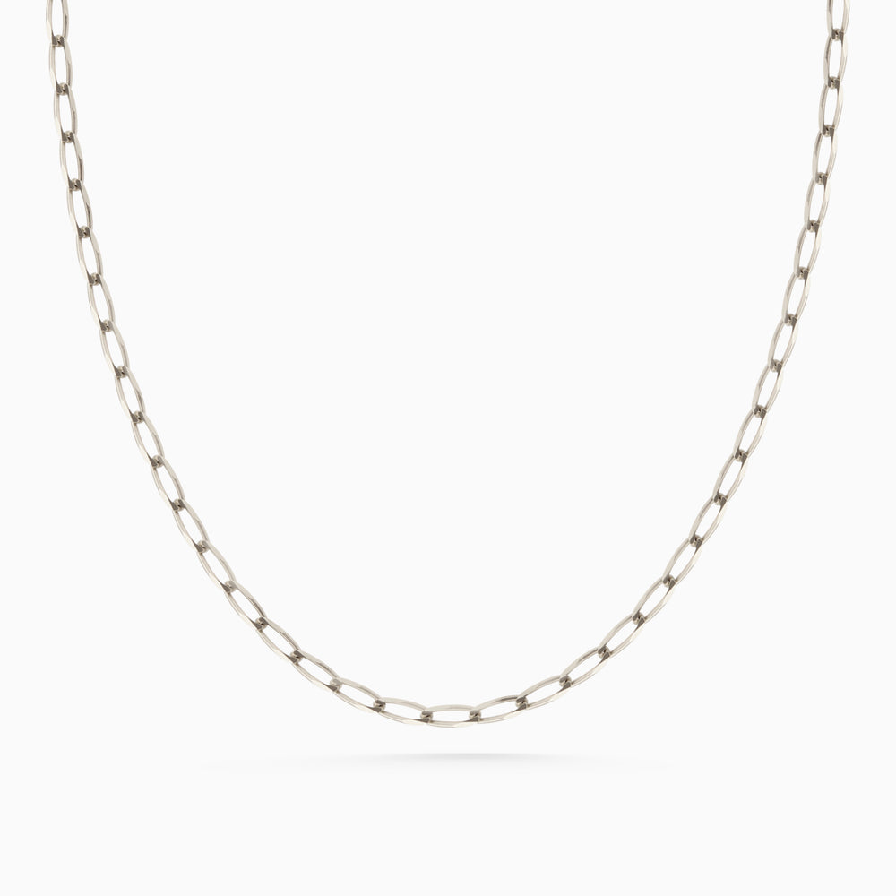 Fine Ribbon Link Necklace | Silver