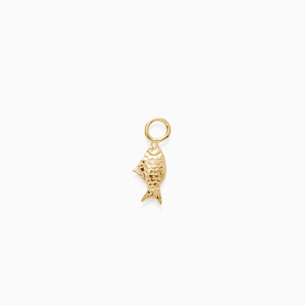 Birthstone Fish Earring | Gold