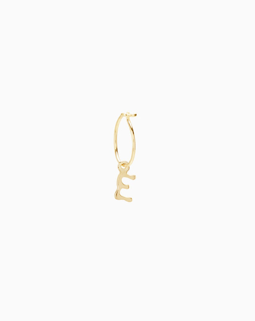 Tiny Letter Earring | Solid Gold