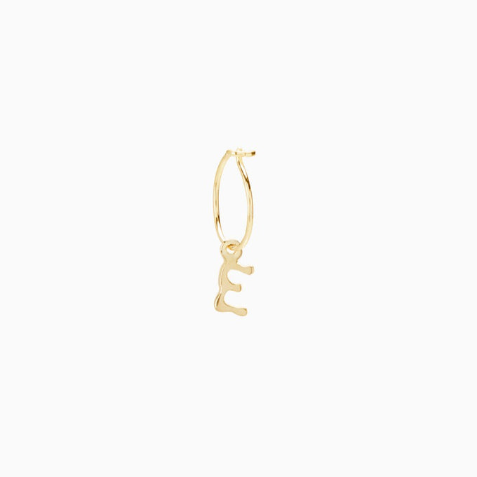 Tiny Letter Earring | Solid Gold