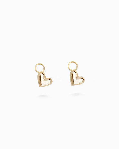 Mini Heart Earring Charm | Yellow Gold