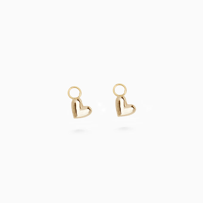 Mini Heart Earring Charm | Yellow Gold