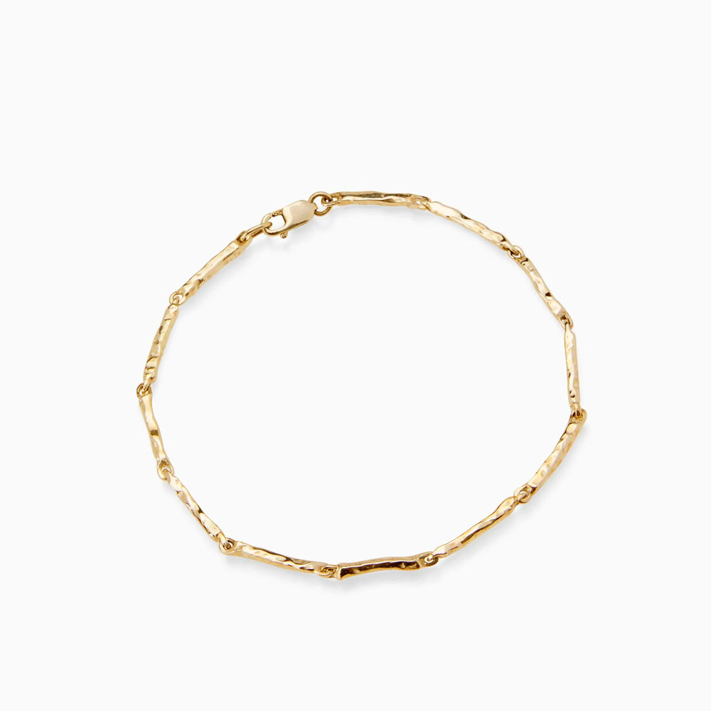 Delicate Hammered Bracelet | Yellow Gold