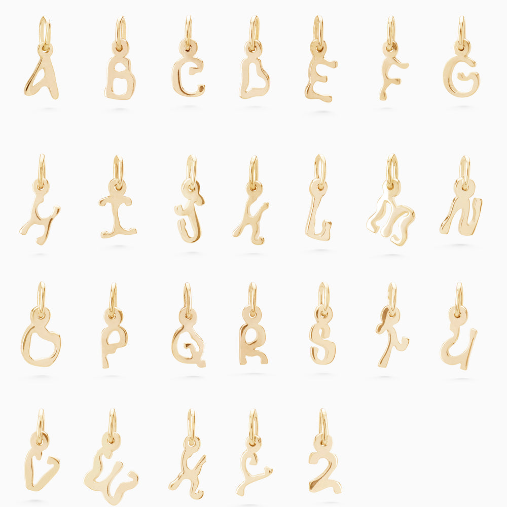 Tiny Letter Pendant | Solid Gold