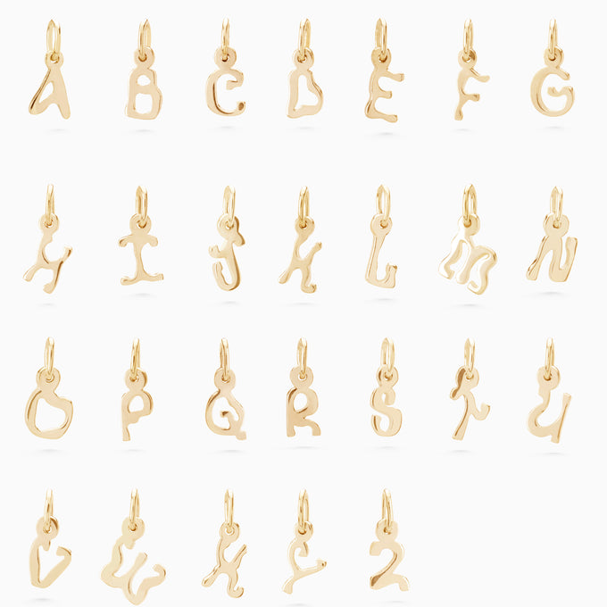 Tiny Letter Pendant | Solid Gold