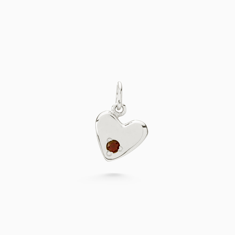 Heart Stone Pendant | Silver