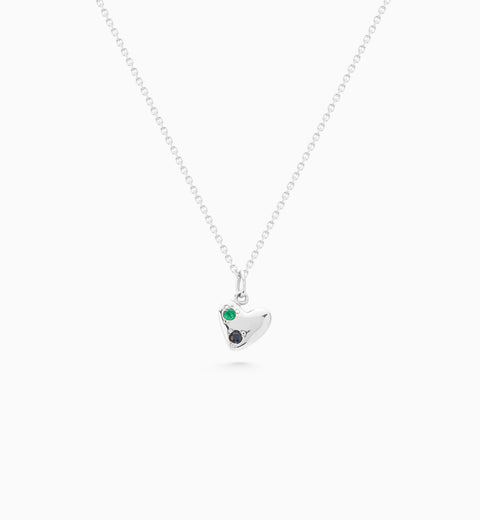 Heart Stone Pendant | Silver