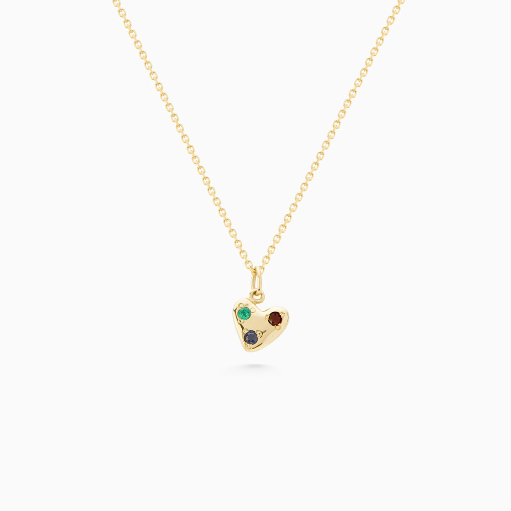 Heart Stone Pendant | Yellow Gold