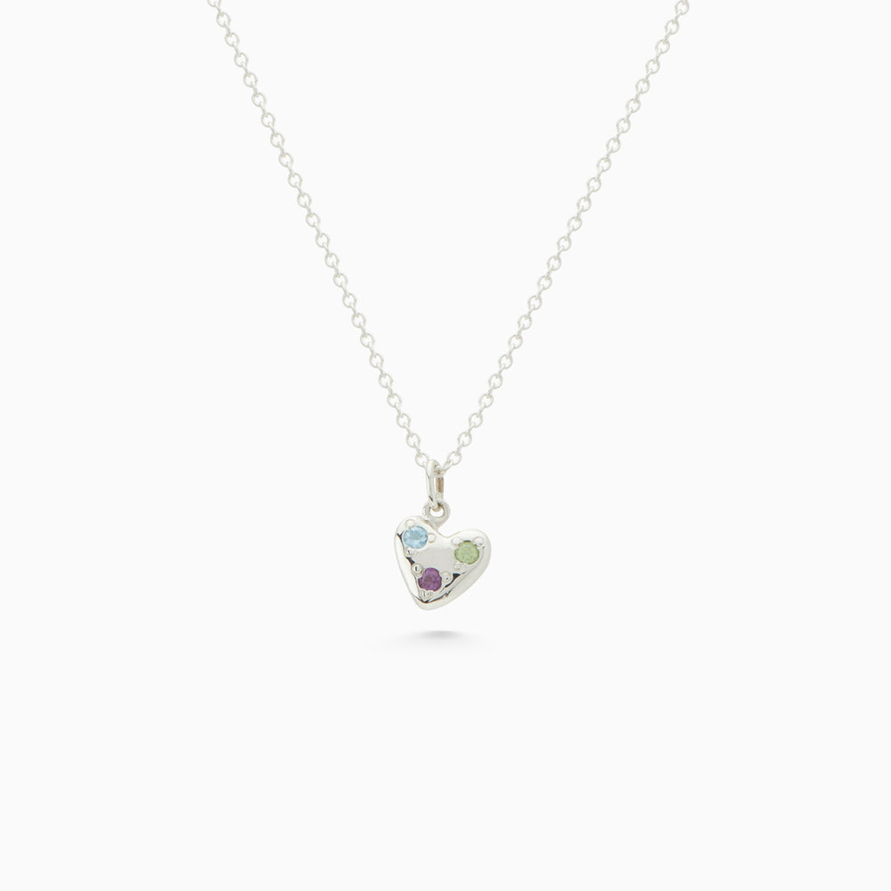 Heart Stone Pendant | Silver