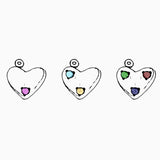 Heart Stone Pendant | Yellow, Rose or White Gold