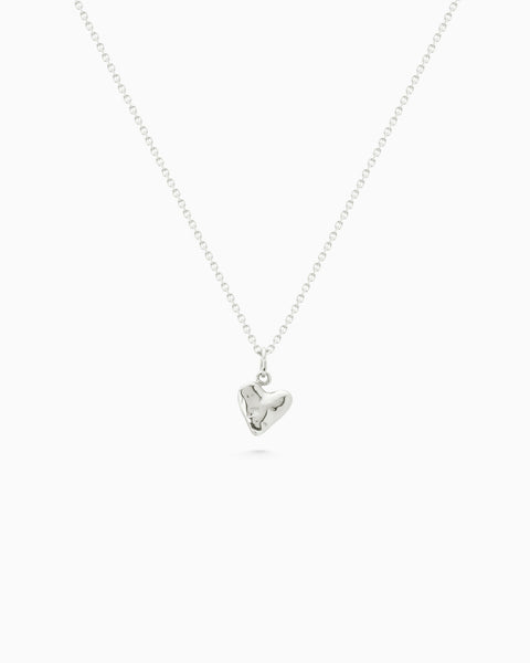 Organic Heart Pendant | Silver