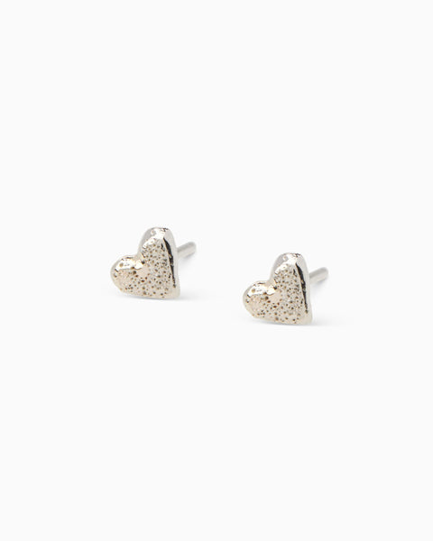 Mini Heart Stud | Silver