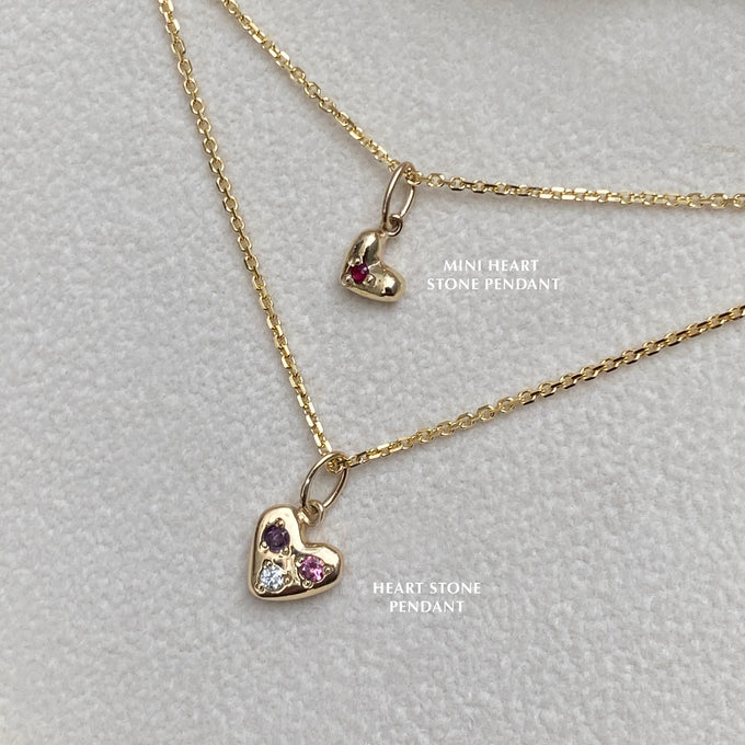 Heart Stone Pendant | Yellow Gold