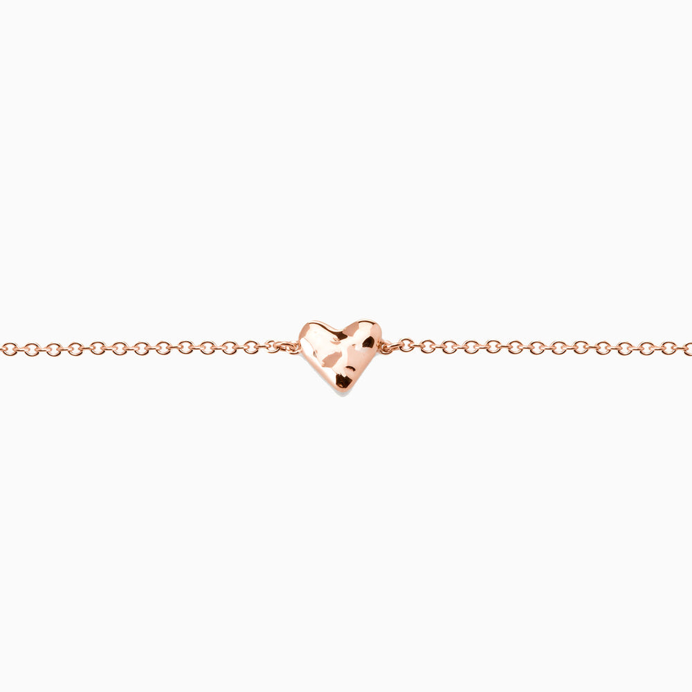 Organic Heart Bracelet | Rose Gold