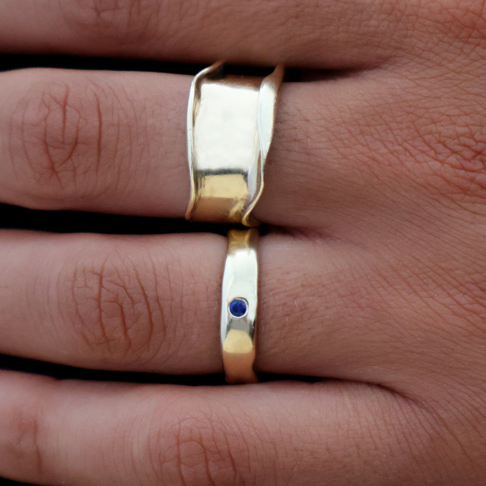 Signature Stone Band Ring | Solid Yellow Gold