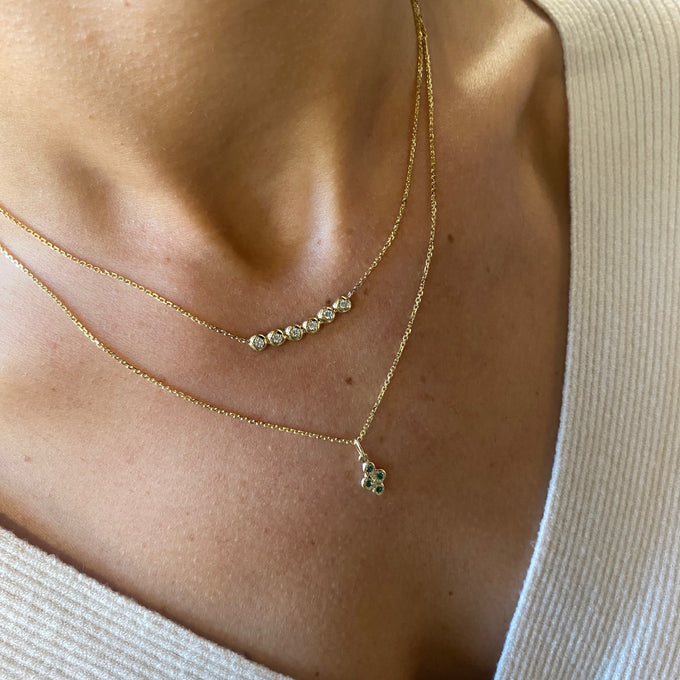 Collective Stone Bar Necklace | Yellow Gold