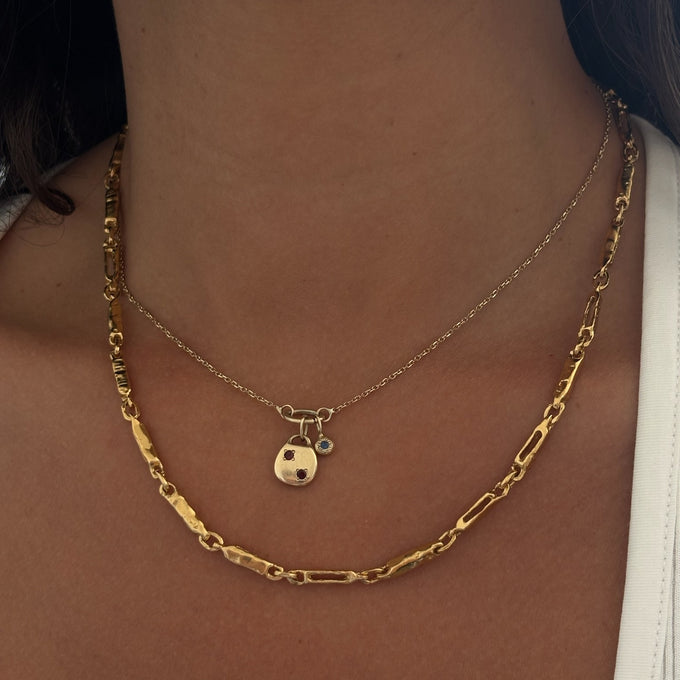 Chunky Hammered Necklace | Yellow Gold