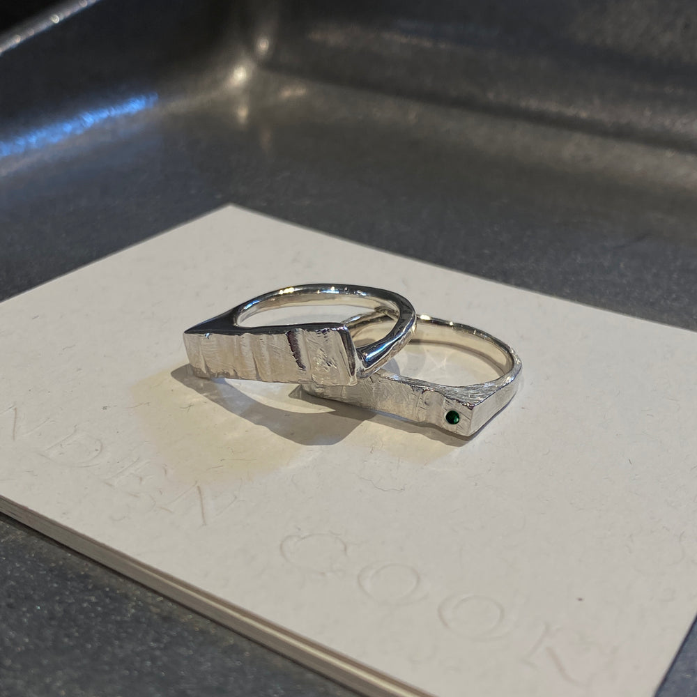 Veil Stone Ring | Solid White Gold