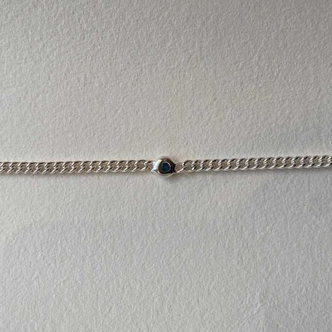 Pebble Stone Curb Bracelet | Silver