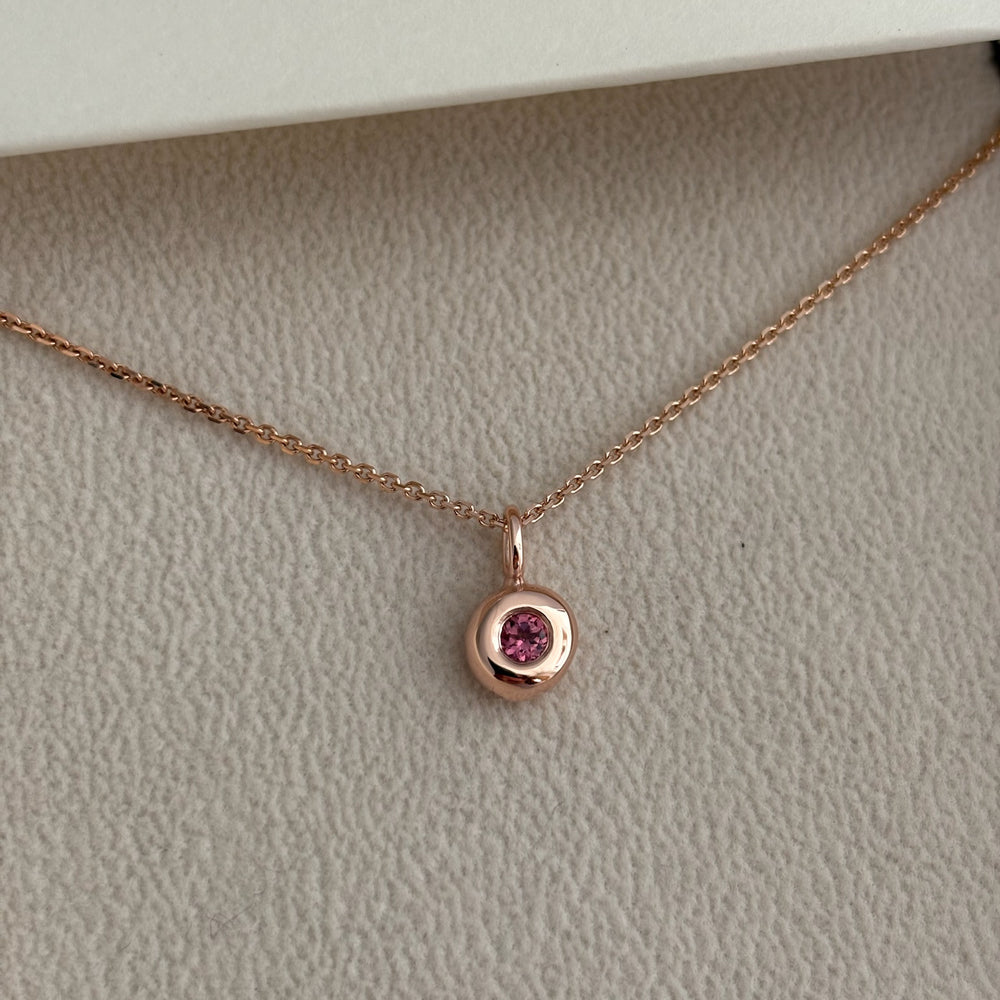 Pebble Stone Drop Pendant | Rose Gold