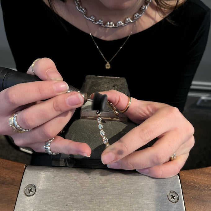 Pebble Diamond Cuff  | Solid Yellow Gold