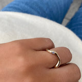 Curve Stone Ring 2.0 | Solid Gold
