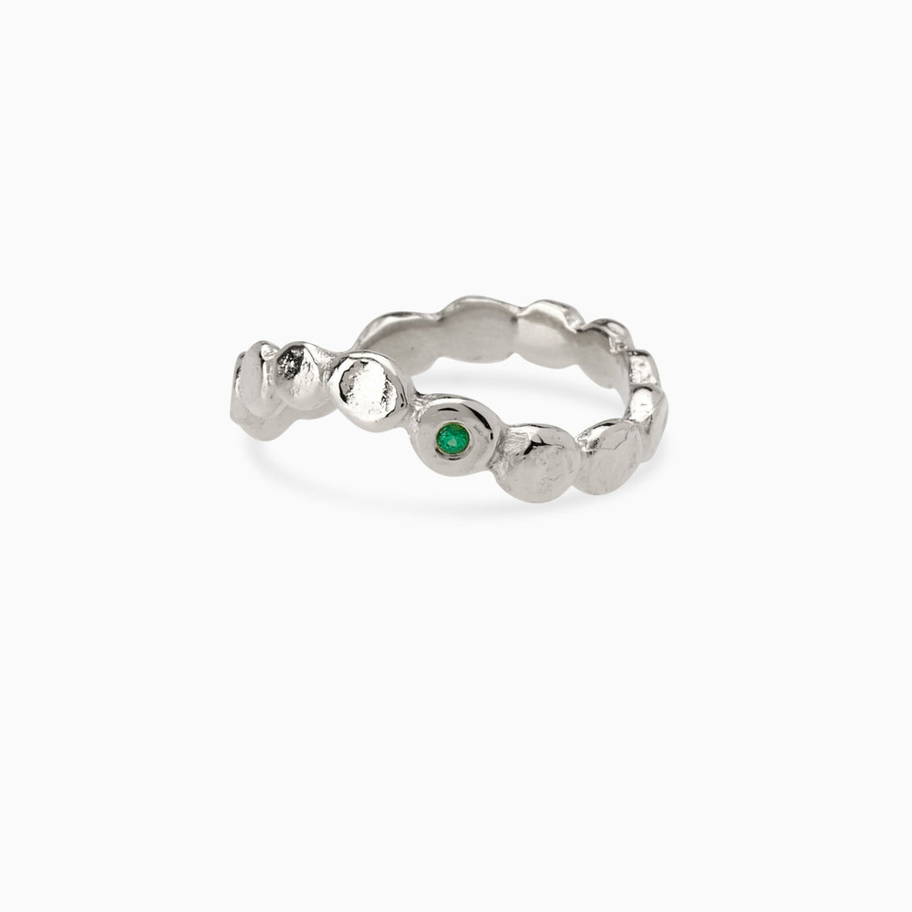 Ripple Circuit Ring | Solid White Gold
