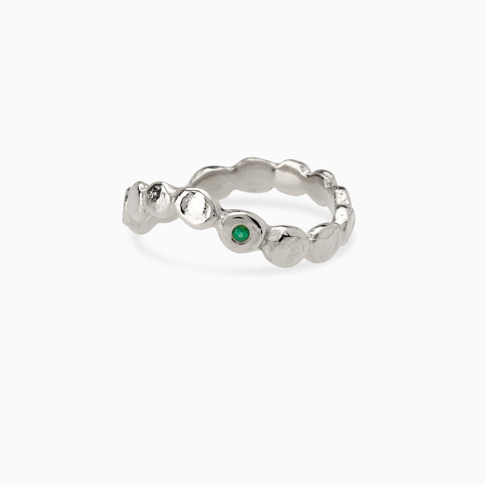 Ripple Circuit Ring | Solid White Gold