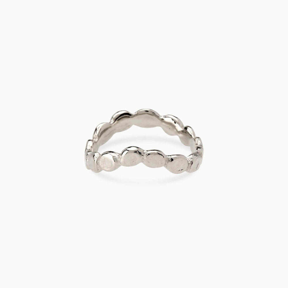 Ripple Circuit Ring | Solid White Gold