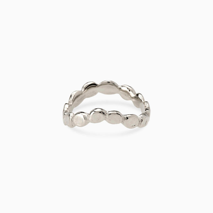 Ripple Circuit Ring | Solid White Gold