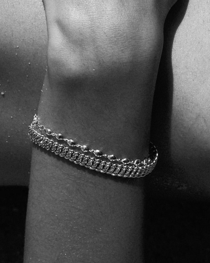 Ripple Stone Bracelet | Solid White Gold