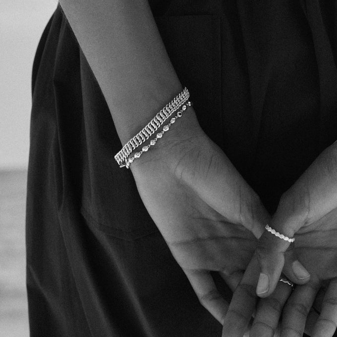 Ripple Stone Bracelet | Silver
