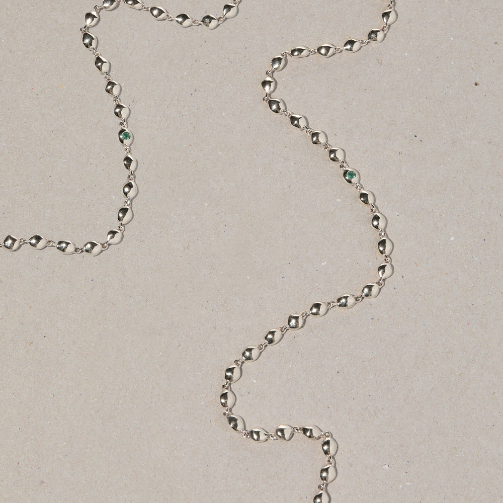 Ripple Stone Necklace | Silver